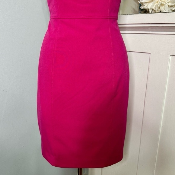 Calvin Klein Pink Sheath Dress Floral Scoop Neckline Size 4 - Picture 4 of 8